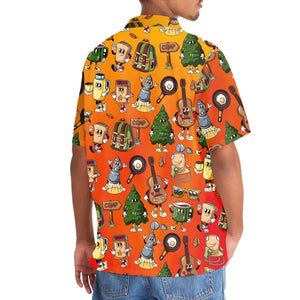 Funny Camping Cartoon Hawaiian Shirt