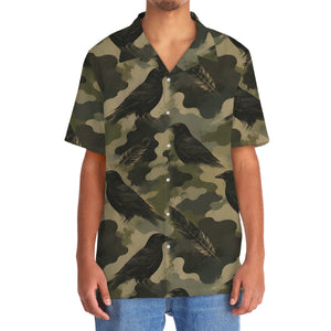 Crow Camouflage Graphic Pattern Hawaiian Shirt