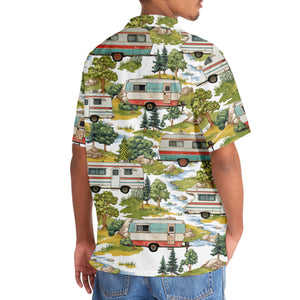 Camper Trailer Camping 80s Vintage Hawaiian Shirt