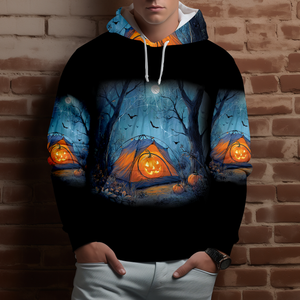 Halloween Pumpkin Camping All Over Print Shirt