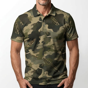 Pheasant Camouflage Ring Necked Pattern Men Polo Shirt