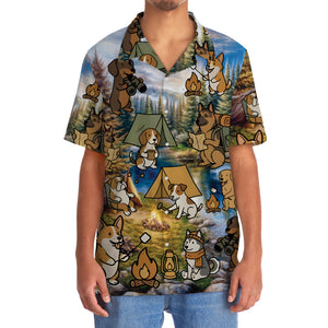 Funny Dog Camping Hawaiian Shirt