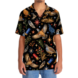 Quail Hunting Retro Black Hawaiian Shirt