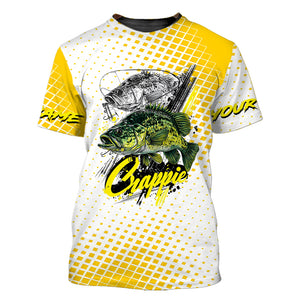 Custom Name Crappie Fish Yellow All Over Print Shirt
