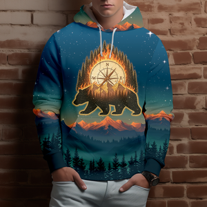 Bear Camp I Hate People Mountain Night Forest All Over Print Shirt
