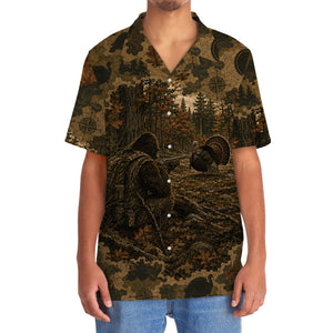Bigfoot Wild Turkey Hunting Camouflage Funny Hawaiian Shirt