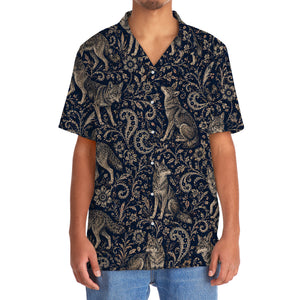 Midnight Coyote Paisley Hawaiian Shirt