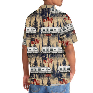 America Fifth-Wheel Trailer Hawaiian Shirt