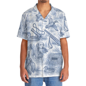 Blue and White Duck Hunting Hawaiian shirt
