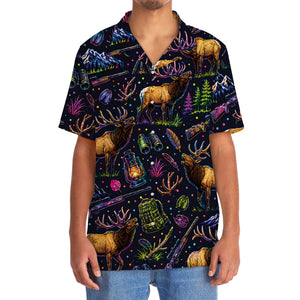 Elk Hunting Graphic Pattern Hawaiian Shirt