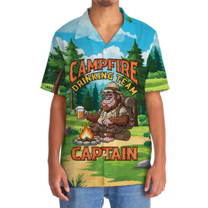 Custom Name Bigfoot Campfire Drinking Team Captain Hawaiian Shirt