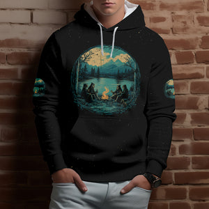Skeleton Camping Crew – Spooky Vibes All Over Print Shirt
