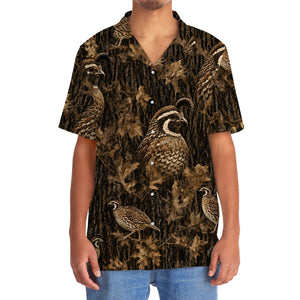 Vintage Quail Art Camo Hawaiian Shirt