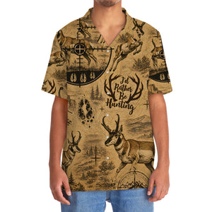 Pronghorn I'd Rather Be Hunting Hawaiian Shirt