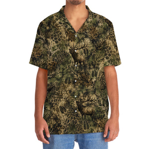 Elk Hunting Hex Camo Hawaiian Shirt
