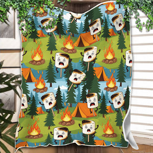 Burnt Marshmallow Camping Fleece Blanket Collection