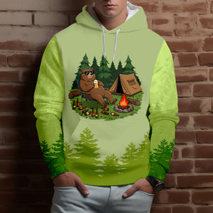 Funny Bear Drinking Camping All Over Print Shirt