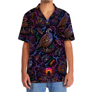 Midnight Quail Hunting Neon Hawaiian Shirt