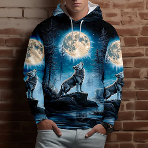 Wolf Moon Light Art All Over Print Shirt
