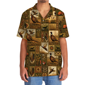 Pheasant Hunting Vintage Pattern Graphic Hawaiian Shirt