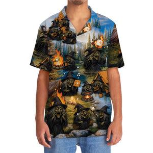 Vintage Witch Camping Hawaiian Shirt