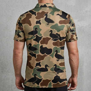 Duck Hunting Camouflage Pattern Men Polo Shirt