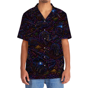Midnight Feral Hog Neon Hawaiian Shirt