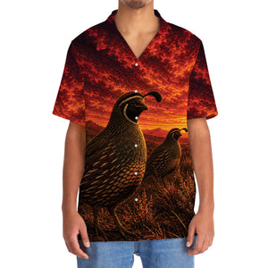 Quail Hunting Burnt Sky Hawaiian Shirt