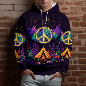 Camping Peace Sign All Over Print Shirt