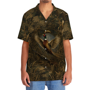 Pheasant Hunting Dark Camo Hawaiian Shirt
