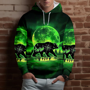Bear Green Moonlit Art All Over Print Shirt