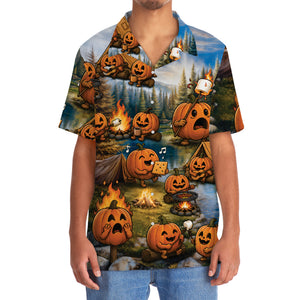 Vintage Pumpkin Camping Hawaiian Shirt