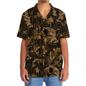 Vintage Hog Art Camo Hawaiian Shirt