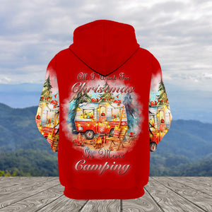 Red All I Want For Christmas Is Camping All Over Print Shirt