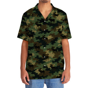 Moose Camouflage Millitary Hawaiian Shirt