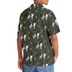 Vintage Hunting Dog & Pheasant Pattern Hawaiian Shirt