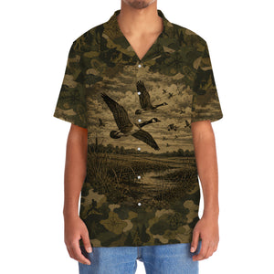 Goose Camouflage Dark Hawaiian Shirt