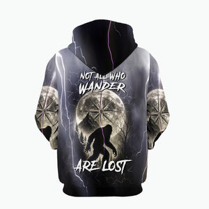 Vintage Bigfoot Not All Who Wander Are Lost Thunder All Over Print Shirt
