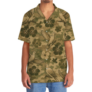 Wild Dove Hibiscus Camouflage Hawaiian Shirt