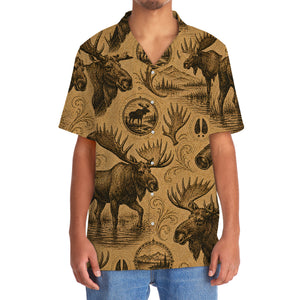 Moose Hunting Vintage Artwork Hawaiian Shirt