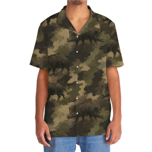 Hog Camouflage Graphic Pattern Hawaiian Shirt