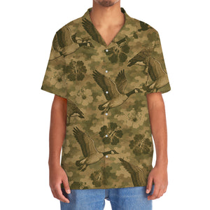 Goose Hibiscus Camouflage Hawaiian Shirt