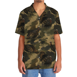 Wild Turkey Camouflage Graphic Pattern Hawaiian Shirt