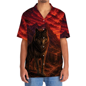 Wolf Hunting Burnt Sky Hawaiian Shirt