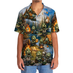 Vintage Zombie Camping Hawaiian Shirt