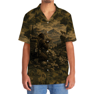 Bigfoot Coyote Hunting Camouflage Funny Hawaiian Shirt