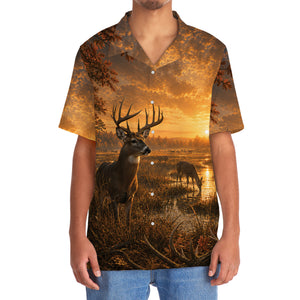 Deer Hunting Nature Hawaiian Shirt