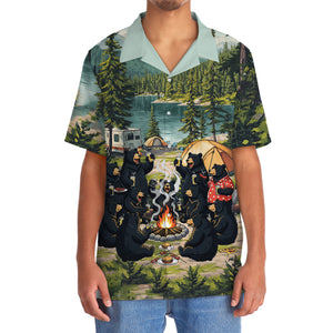 Friends, Fires, Fun Camping Crew Black Bear Hawaiian Shirt