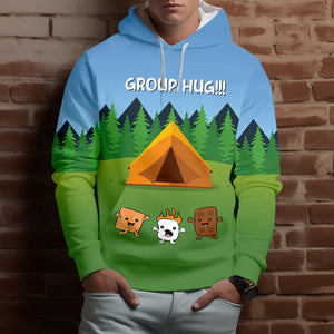 Funny Group Hugs Camping All Over Print Shirt