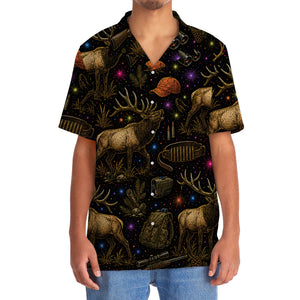 Retro Elk Hunting Colorful Hawaiian Shirt